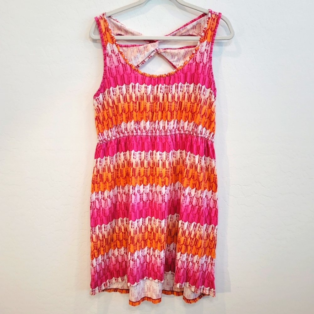 Sonoma Pink & Orange Sleeveless Summer Dress Women's Size Large